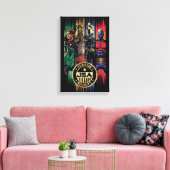 Black Adam Justice Society Heroes In Stripes Canvas Afdruk (Insitu (Woonkamer))