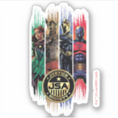Black Adam Justice Society Heroes In Stripes Sticker (Voorkant)