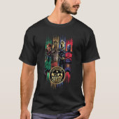 Black Adam Justice Society Heroes In Stripes T-shirt (Voorkant)