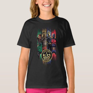 Black Adam Justice Society Heroes In Stripes T-shirt