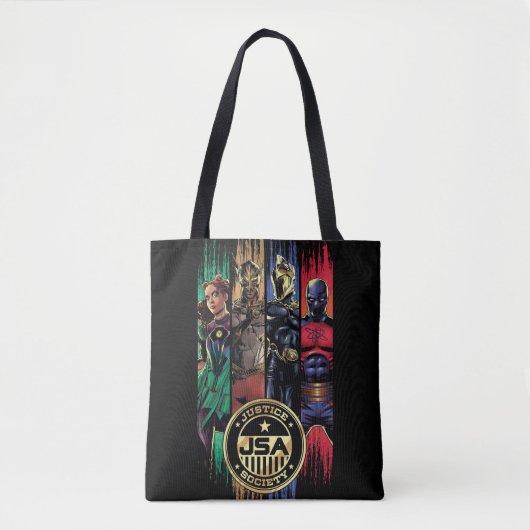 Black Adam Justice Society Heroes In Stripes Tote Bag (Voorkant)