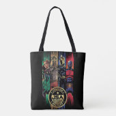 Black Adam Justice Society Heroes In Stripes Tote Bag (Achterkant)