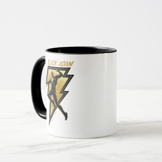 Black Adam Lightning Bolt Character Illustration Mok (Voorkant links)