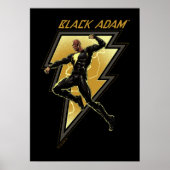 Black Adam Lightning Bolt Character Illustration Poster (Voorkant)
