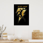 Black Adam Lightning Bolt Character Illustration Poster (Keuken)