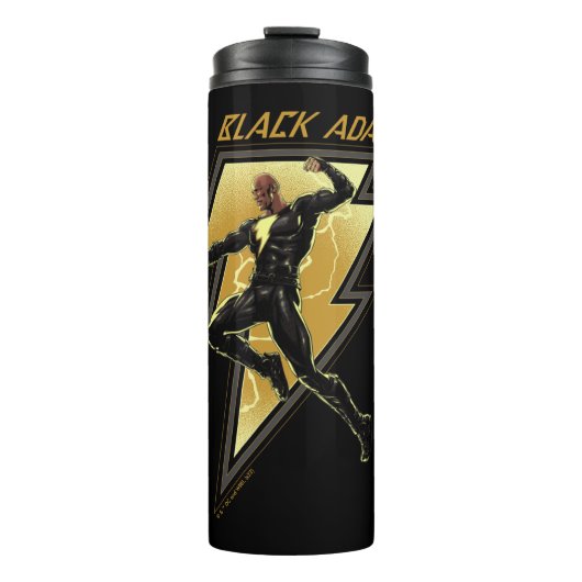 Black Adam Lightning Bolt Character Illustration Thermosbeker (Voorkant)