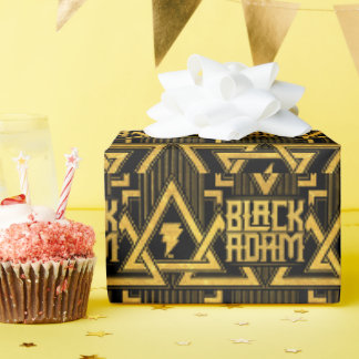 Black Adam Lightning Bolt driehoekig patroon Cadeaupapier