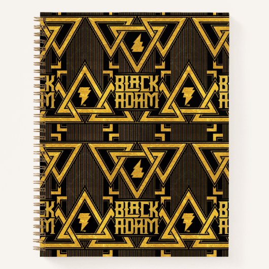 Black Adam Lightning Bolt driehoekig patroon Notitieboek (Voorkant)