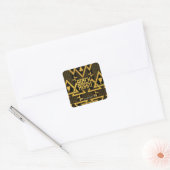 Black Adam Lightning Bolt driehoekig patroon Vierkante Sticker (Envelop)