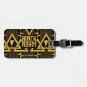 Black Adam Lightning Bolt Triangular Pattern Bagagelabel (Voorkant horizontaal)