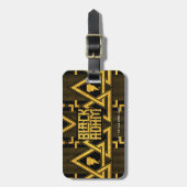 Black Adam Lightning Bolt Triangular Pattern Bagagelabel (Voorkant verticaal)