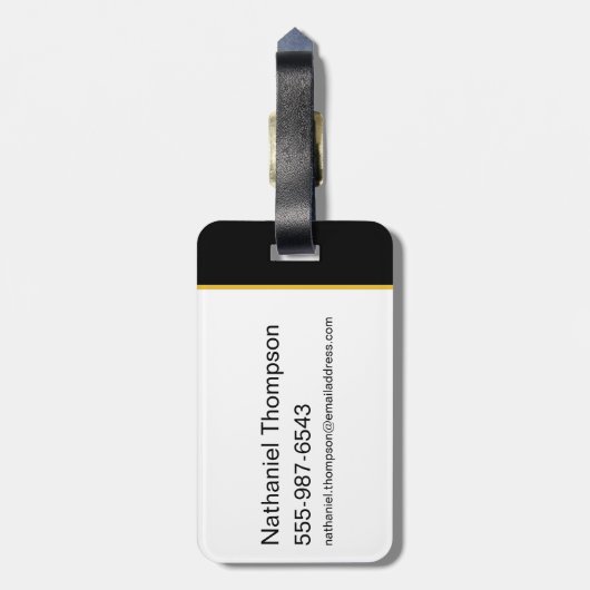 Black Adam Lightning Bolt Triangular Pattern Bagagelabel (Achterkant verticaal)