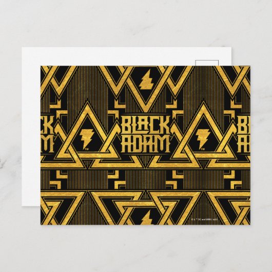 Black Adam Lightning Bolt Triangular Pattern Briefkaart (Voorkant / Achterkant)