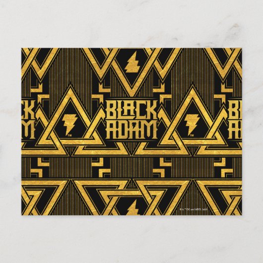 Black Adam Lightning Bolt Triangular Pattern Briefkaart (Voorkant)