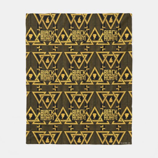 Black Adam Lightning Bolt Triangular Pattern Fleece Deken (Voorkant)