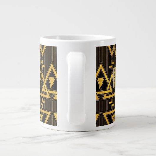 Black Adam Lightning Bolt Triangular Pattern Grote Koffiekop (Achterkant)