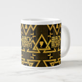 Black Adam Lightning Bolt Triangular Pattern Grote Koffiekop (Voorkant rechts)