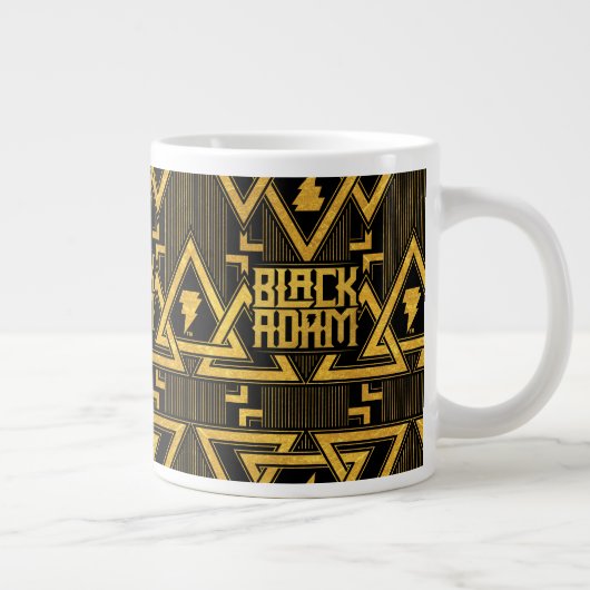 Black Adam Lightning Bolt Triangular Pattern Grote Koffiekop (Rechts)