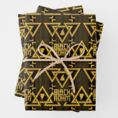 Black Adam Lightning Bolt Triangular Pattern Inpakpapier Vel (In situ)