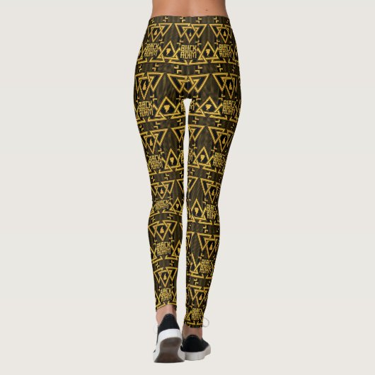 Black Adam Lightning Bolt Triangular Pattern Leggings (Achterkant)