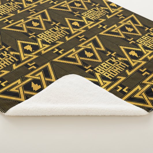 Black Adam Lightning Bolt Triangular Pattern Sherpa Deken (3/4)