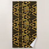 Black Adam Lightning Bolt Triangular Pattern Strandlaken (Voorkant)