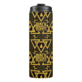 Black Adam Lightning Bolt Triangular Pattern Thermosbeker (Voorkant)