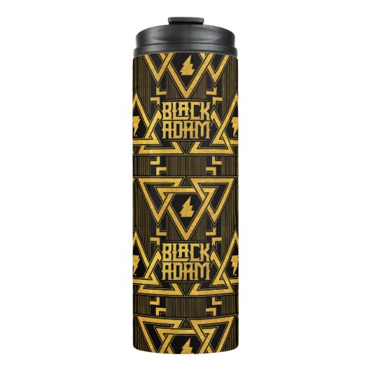 Black Adam Lightning Bolt Triangular Pattern Thermosbeker (Voorkant)