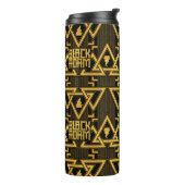 Black Adam Lightning Bolt Triangular Pattern Thermosbeker (Gedraaid links)