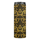 Black Adam Lightning Bolt Triangular Pattern Thermosbeker (Achterkant)