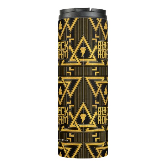 Black Adam Lightning Bolt Triangular Pattern Thermosbeker (Achterkant)