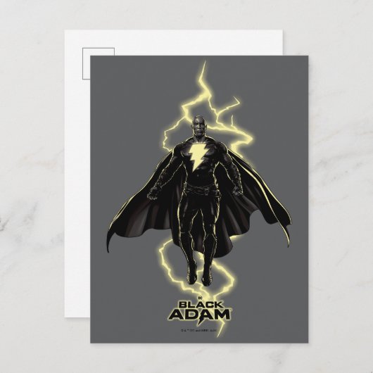 Black Adam Lightning Silhouette Graphic Briefkaart (Voorkant / Achterkant)