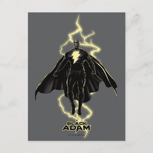 Black Adam Lightning Silhouette Graphic Briefkaart (Voorkant)