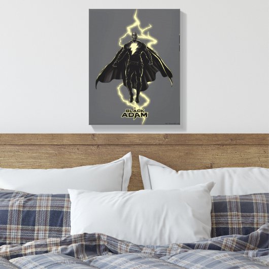 Black Adam Lightning Silhouette Graphic Canvas Afdruk (Insitu (Slaapkamer))
