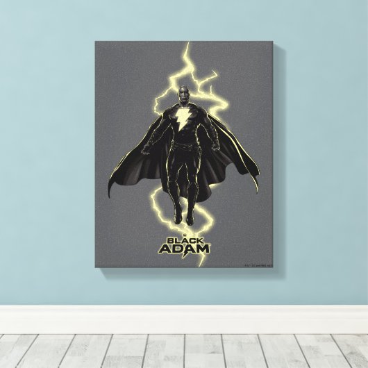 Black Adam Lightning Silhouette Graphic Canvas Afdruk (Insitu (Houten vloer))