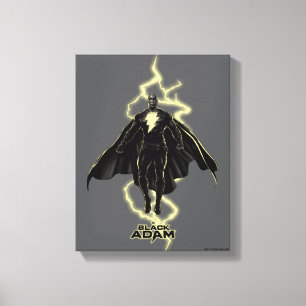 Black Adam Lightning Silhouette Graphic Canvas Afdruk