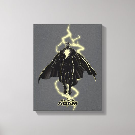 Black Adam Lightning Silhouette Graphic Canvas Afdruk (Voorkant)