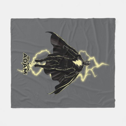 Black Adam Lightning Silhouette Graphic Fleece Deken (Voorkant (Horizontaal))