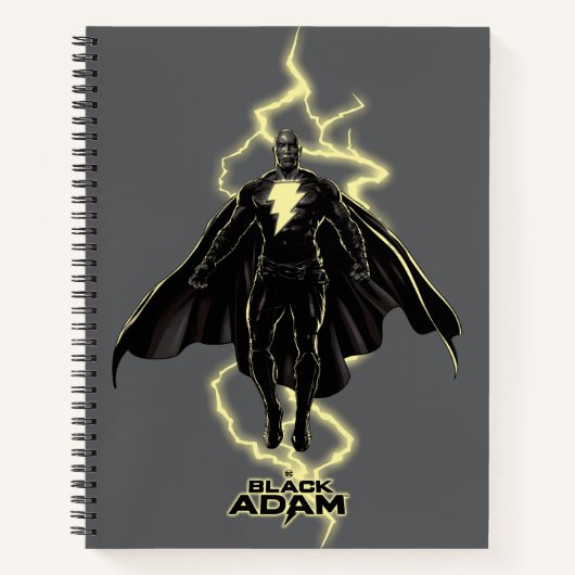 Black Adam Lightning Silhouette Graphic Notitieboek (Voorkant)