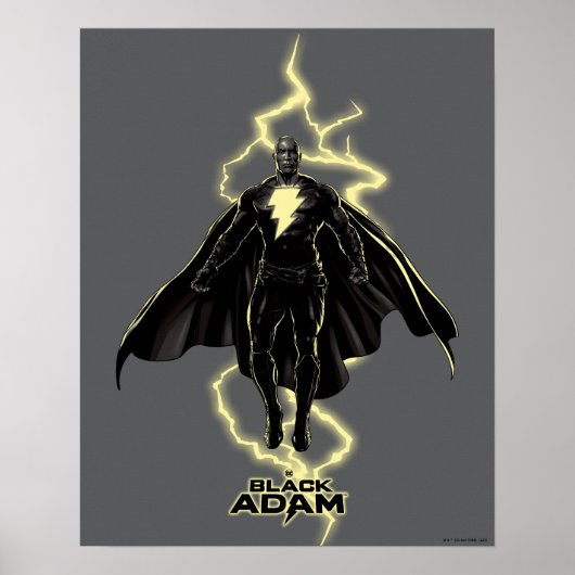 Black Adam Lightning Silhouette Graphic Poster (Voorkant)
