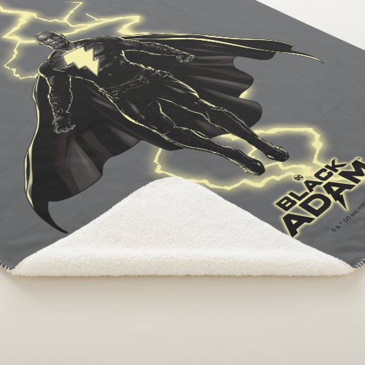 Black Adam Lightning Silhouette Graphic Sherpa Deken (3/4)