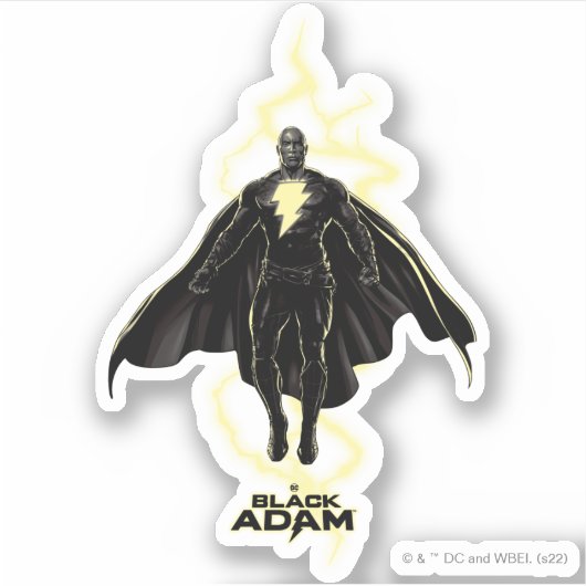 Black Adam Lightning Silhouette Graphic Sticker (Voorkant)