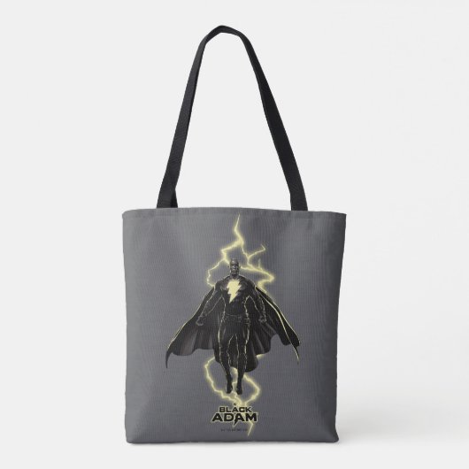Black Adam Lightning Silhouette Graphic Tote Bag (Achterkant)