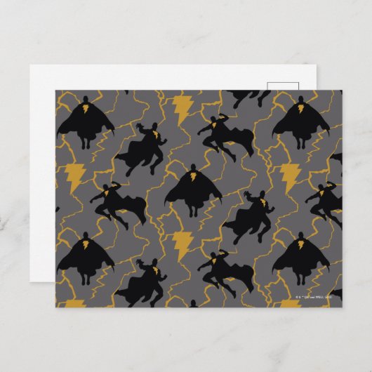 Black Adam Lightning Silhouette Pattern Briefkaart (Voorkant / Achterkant)