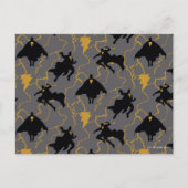 Black Adam Lightning Silhouette Pattern Briefkaart (Voorkant)
