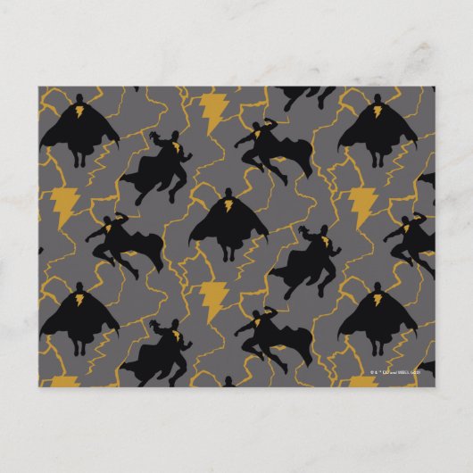 Black Adam Lightning Silhouette Pattern Briefkaart (Voorkant)