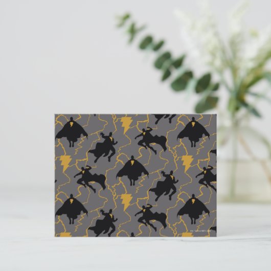 Black Adam Lightning Silhouette Pattern Briefkaart (Staand voorkant)