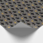 Black Adam Lightning Silhouette Pattern Cadeaupapier (Hoek)