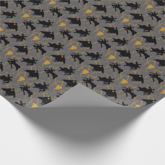 Black Adam Lightning Silhouette Pattern Cadeaupapier (Hoek)