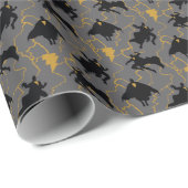 Black Adam Lightning Silhouette Pattern Cadeaupapier (Rol Hoek)